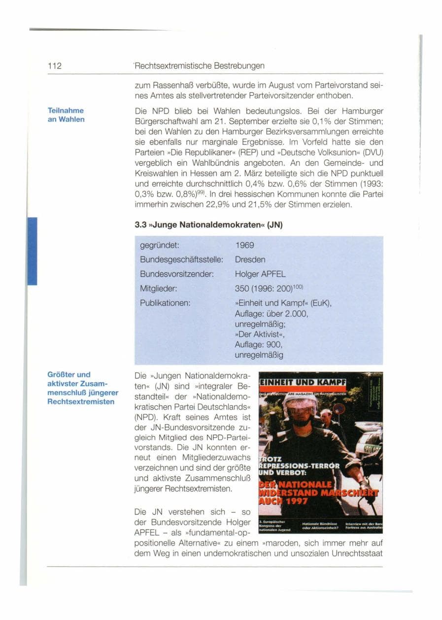 Seite 113 des Verfassungsschutzbericht 1997 Bund