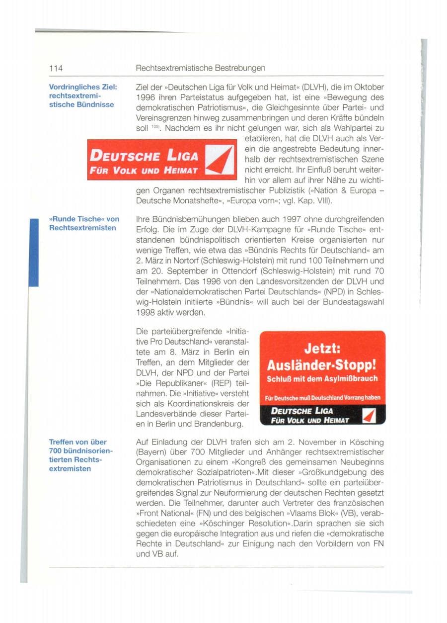 Seite 115 des Verfassungsschutzbericht 1997 Bund