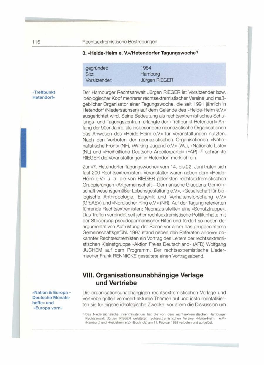 Seite 117 des Verfassungsschutzbericht 1997 Bund