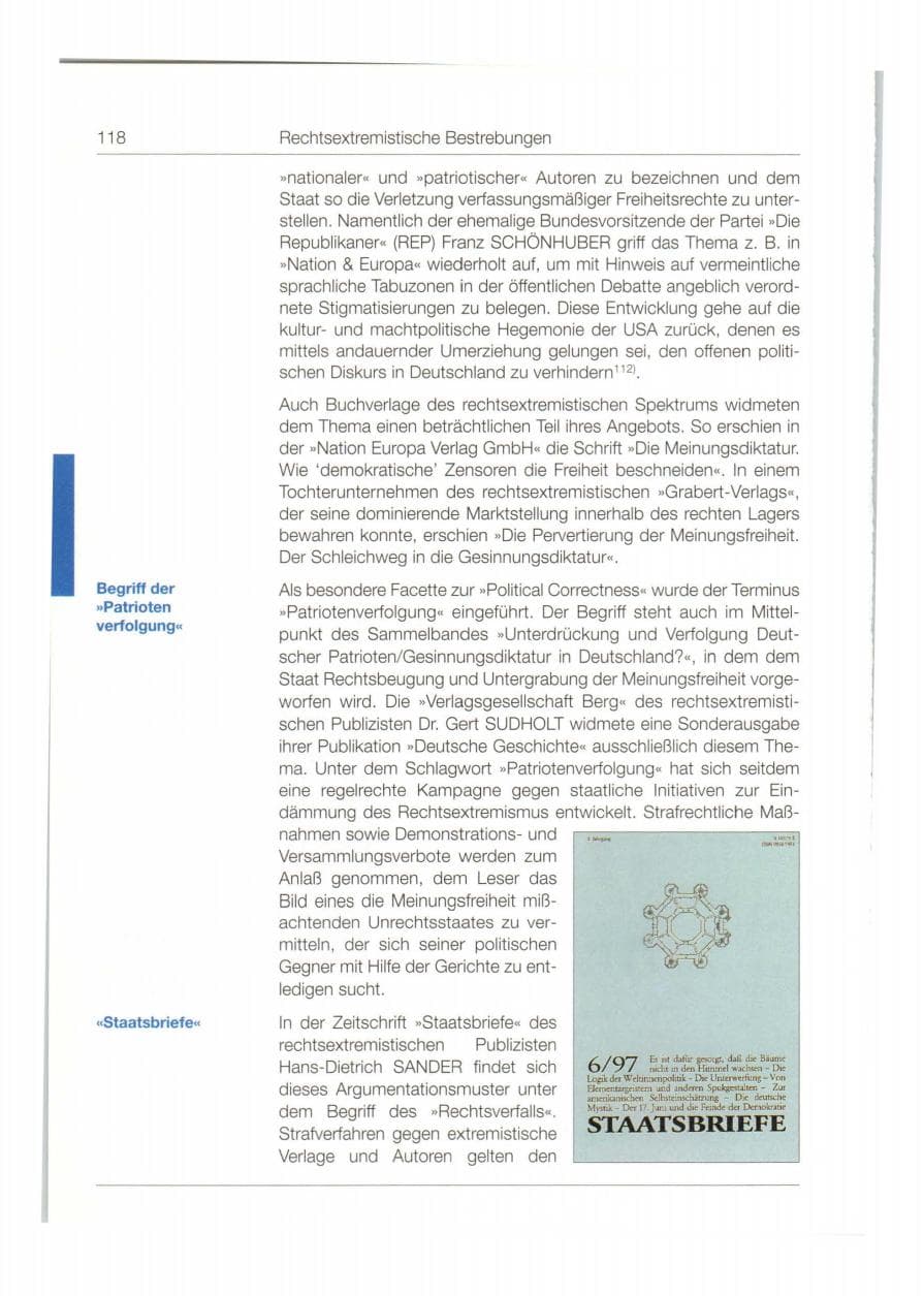 Seite 119 des Verfassungsschutzbericht 1997 Bund