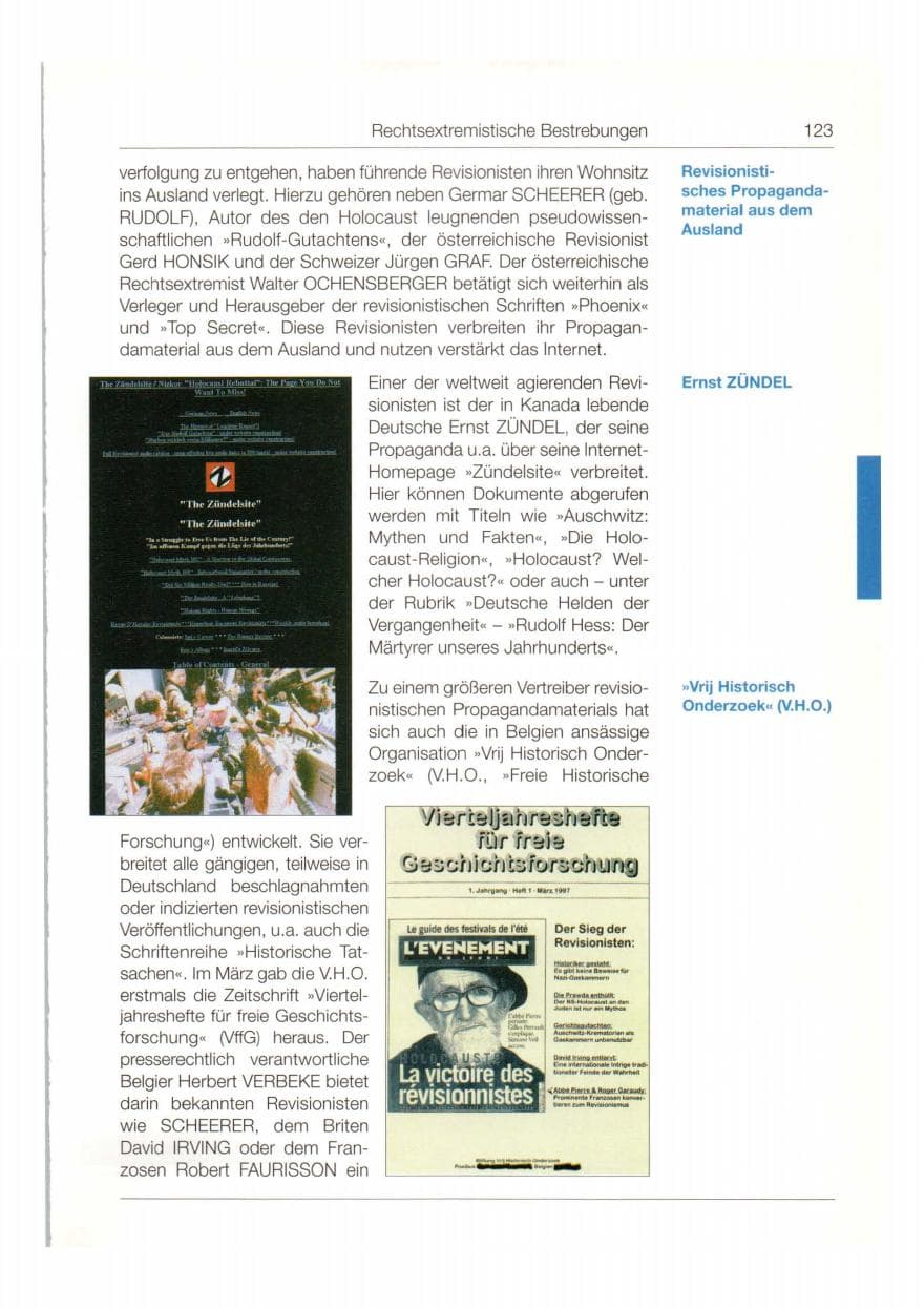 Seite 124 des Verfassungsschutzbericht 1997 Bund