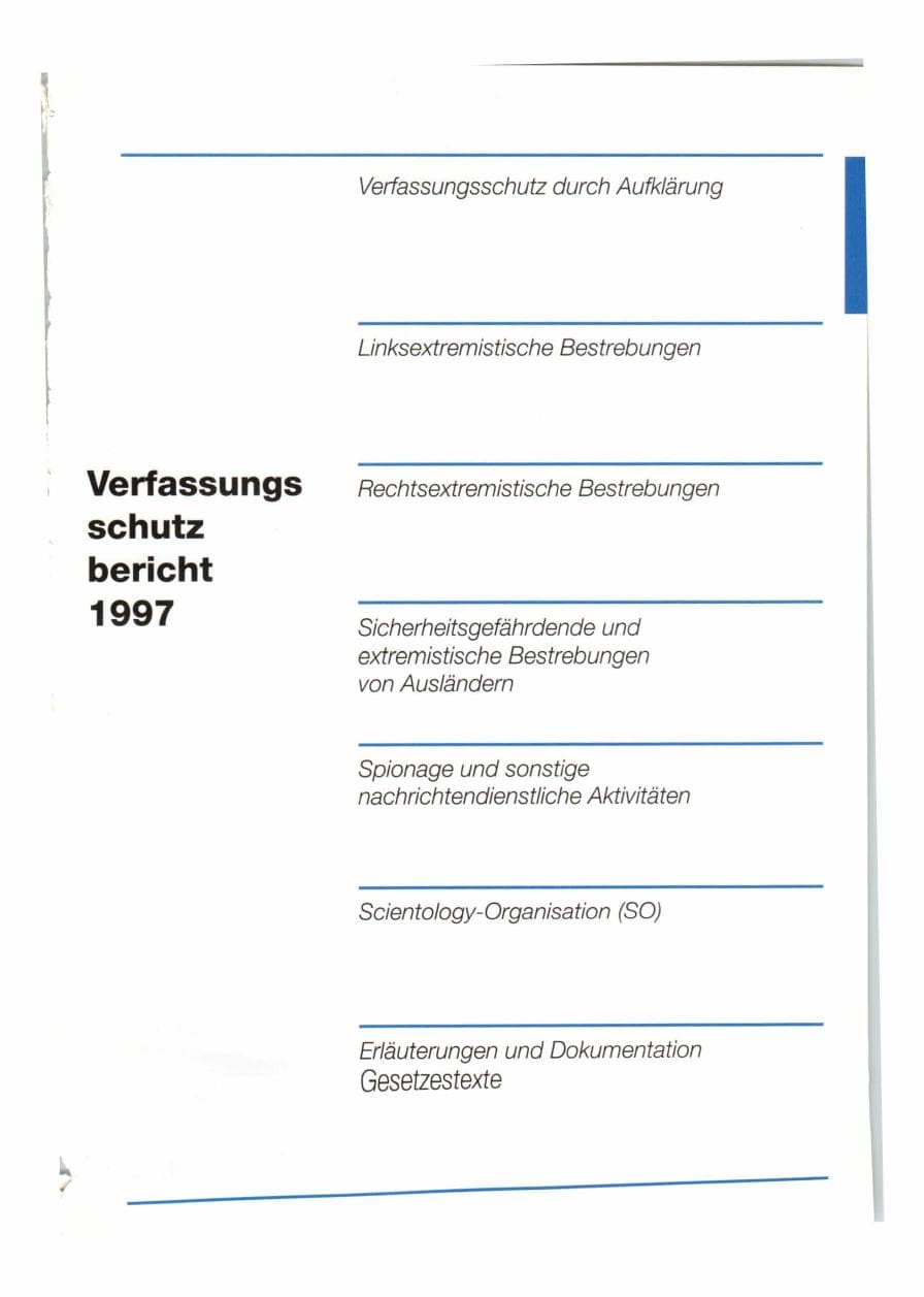 Seite 14 des Verfassungsschutzbericht 1997 Bund