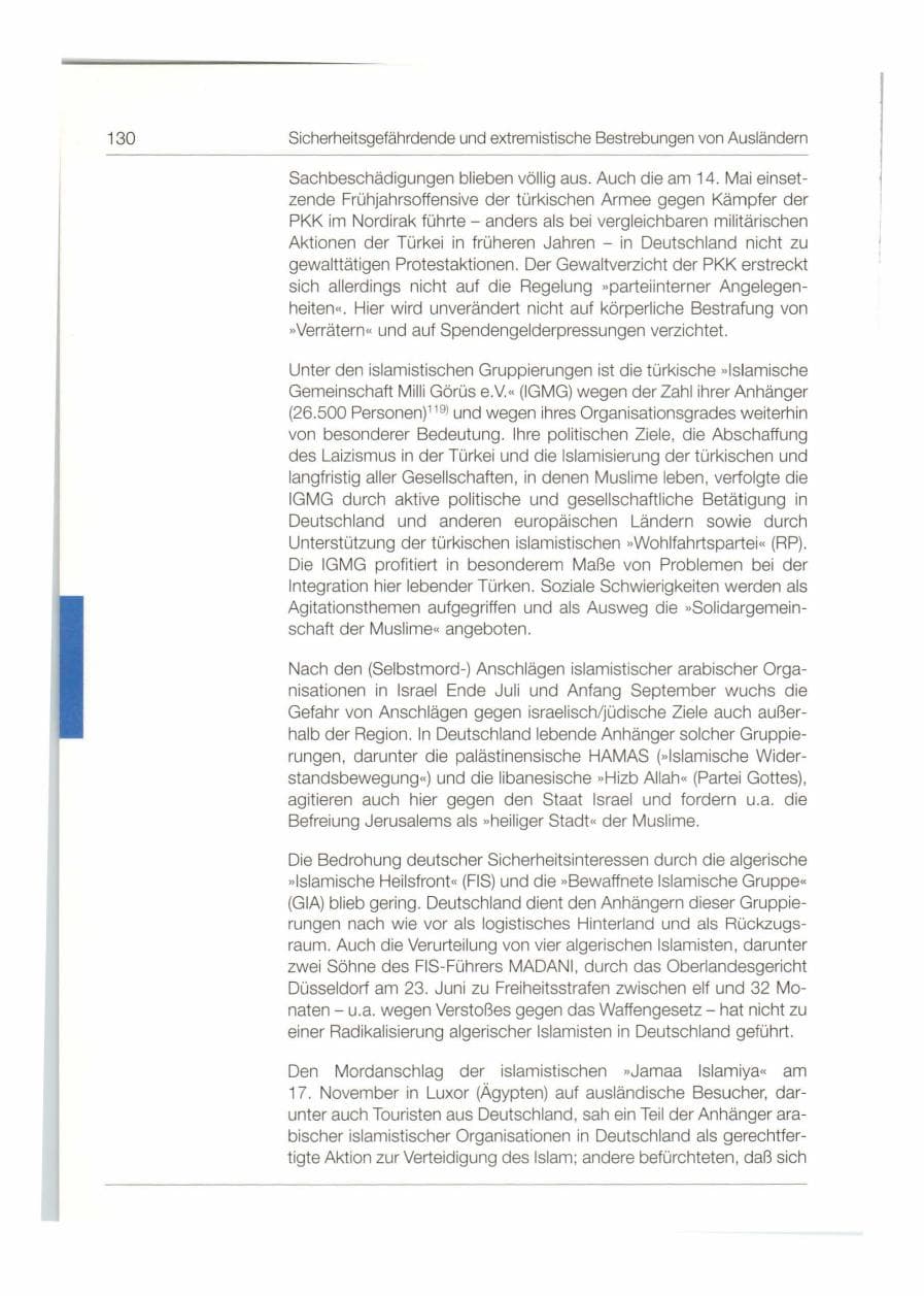 Seite 131 des Verfassungsschutzbericht 1997 Bund