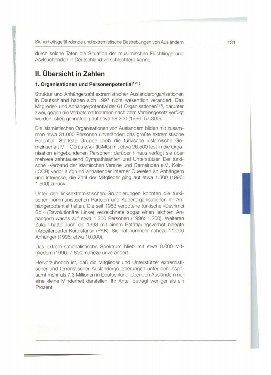 Seite 132 des Verfassungsschutzbericht 1997 Bund