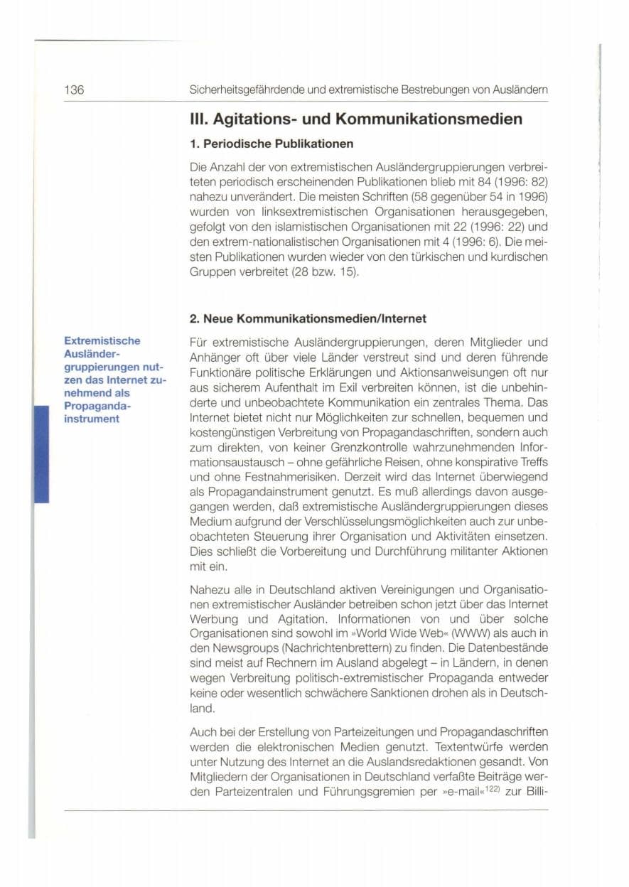 Seite 137 des Verfassungsschutzbericht 1997 Bund