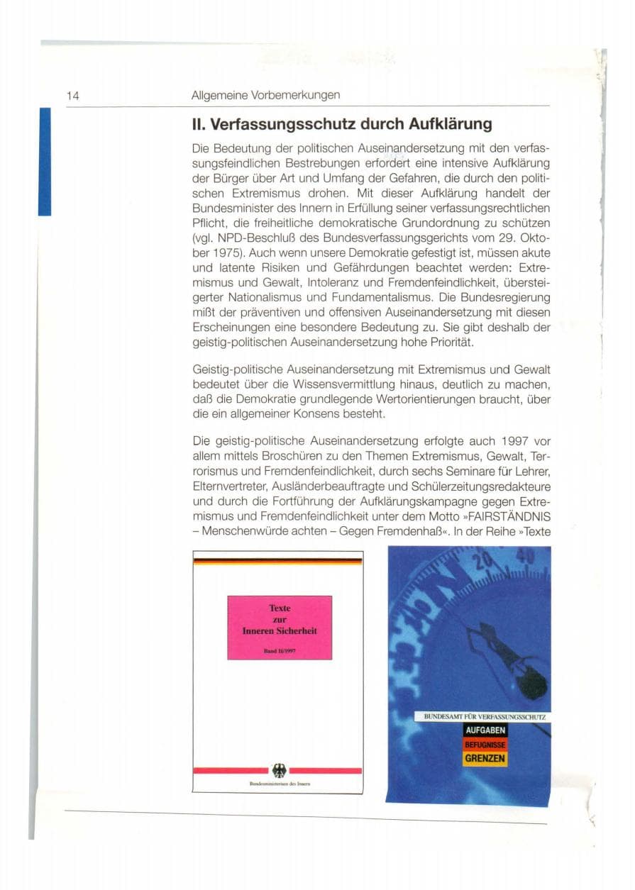 Seite 15 des Verfassungsschutzbericht 1997 Bund