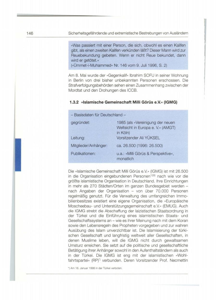 Seite 147 des Verfassungsschutzbericht 1997 Bund