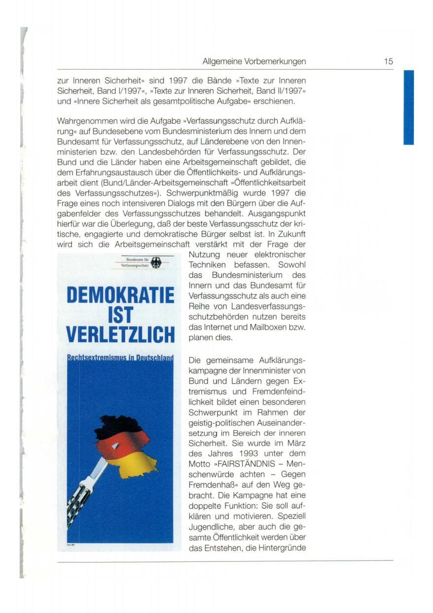 Seite 16 des Verfassungsschutzbericht 1997 Bund