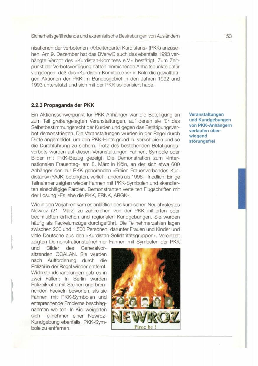 Seite 154 des Verfassungsschutzbericht 1997 Bund