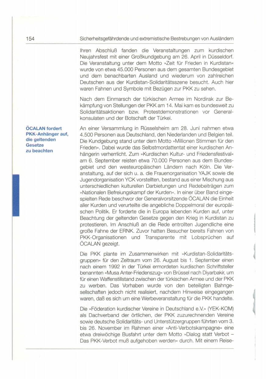 Seite 155 des Verfassungsschutzbericht 1997 Bund