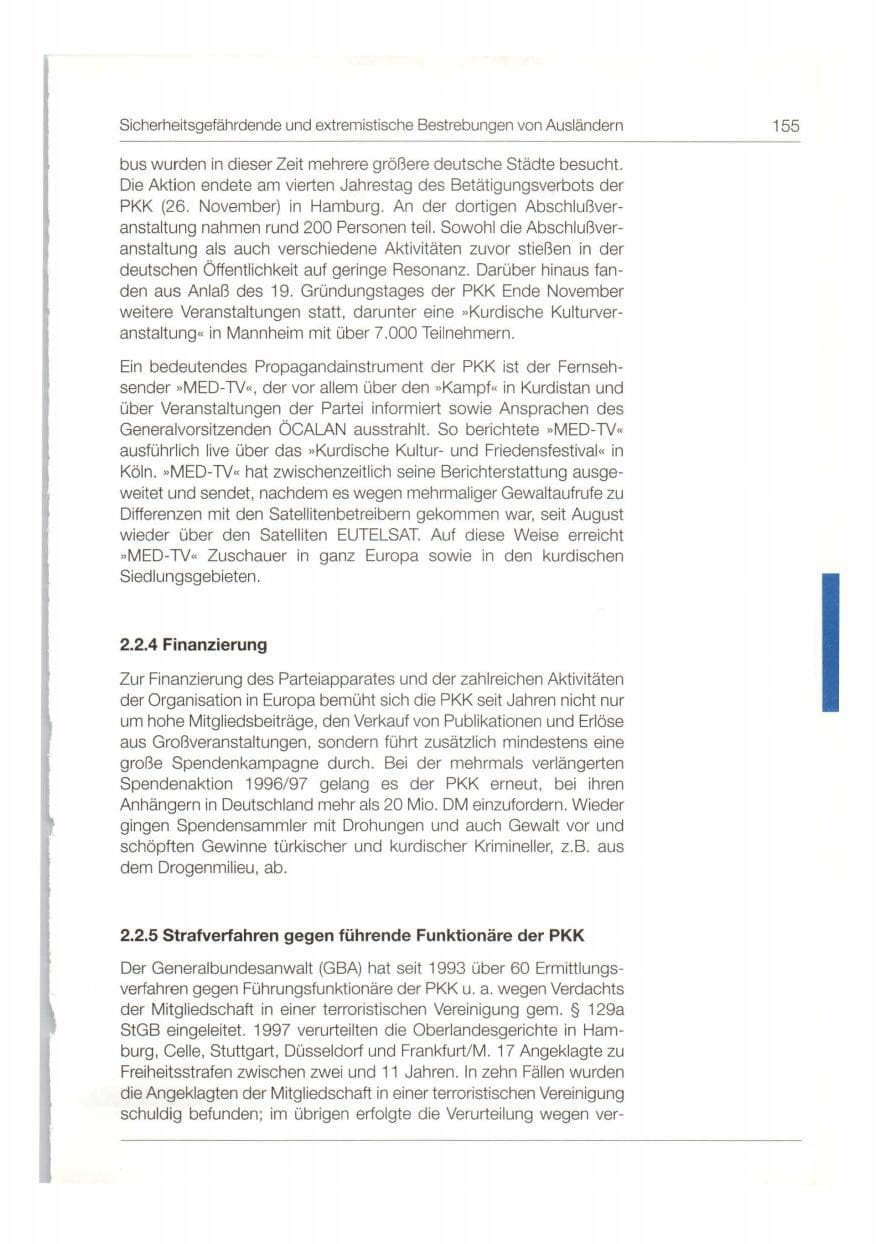 Seite 156 des Verfassungsschutzbericht 1997 Bund