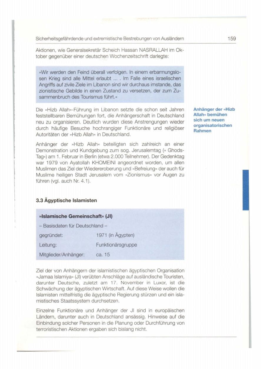 Seite 160 des Verfassungsschutzbericht 1997 Bund