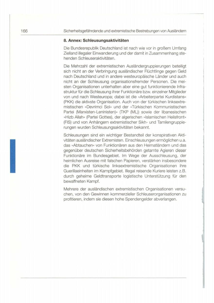 Seite 167 des Verfassungsschutzbericht 1997 Bund