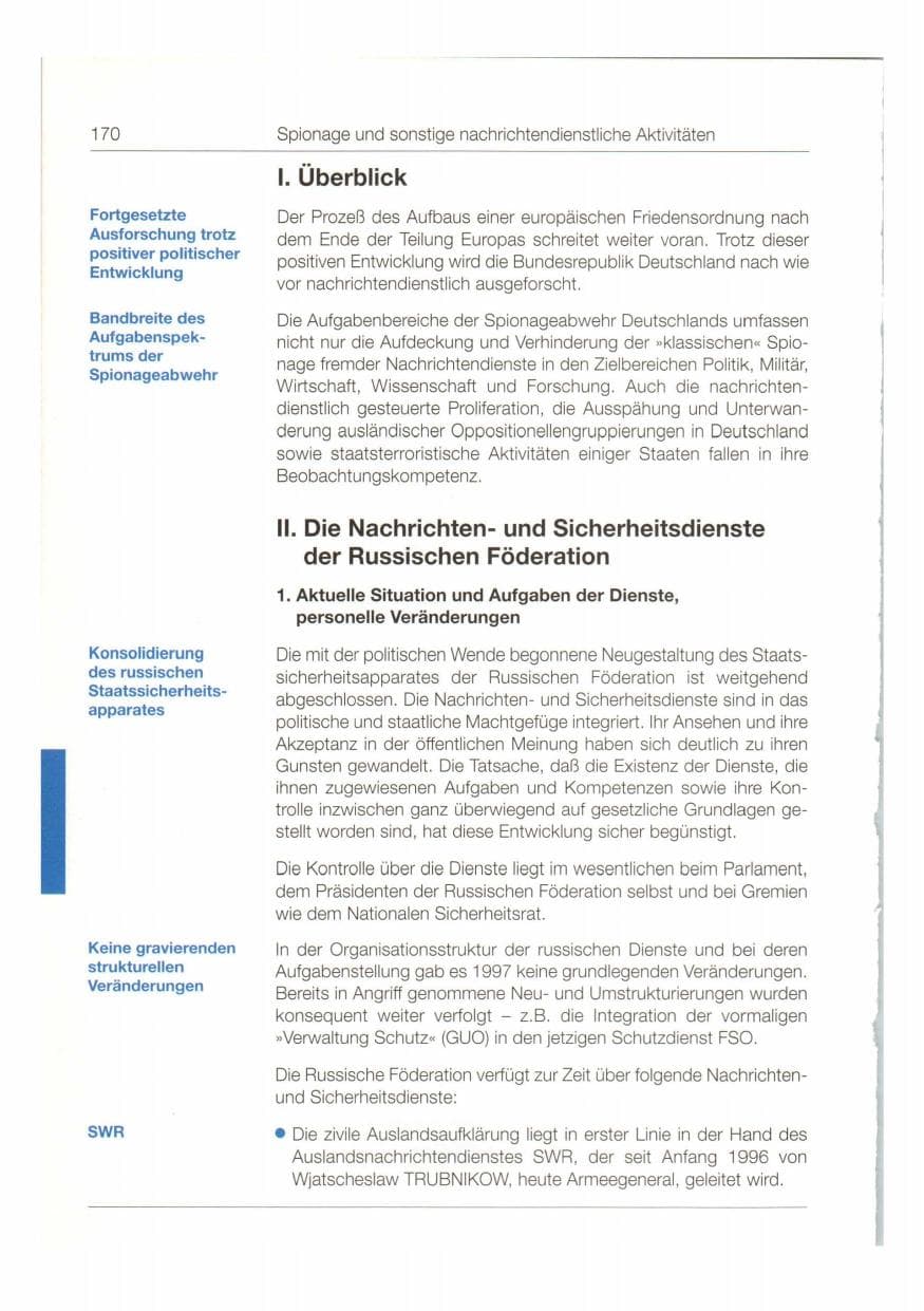 Seite 171 des Verfassungsschutzbericht 1997 Bund