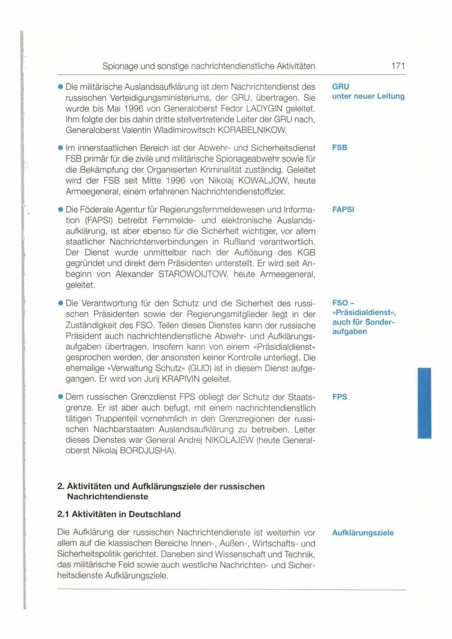 Seite 172 des Verfassungsschutzbericht 1997 Bund