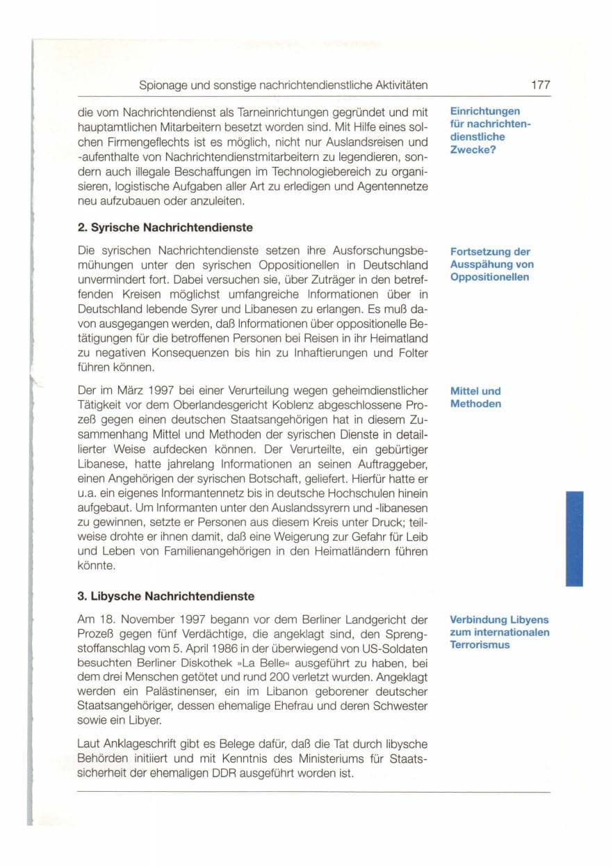 Seite 178 des Verfassungsschutzbericht 1997 Bund