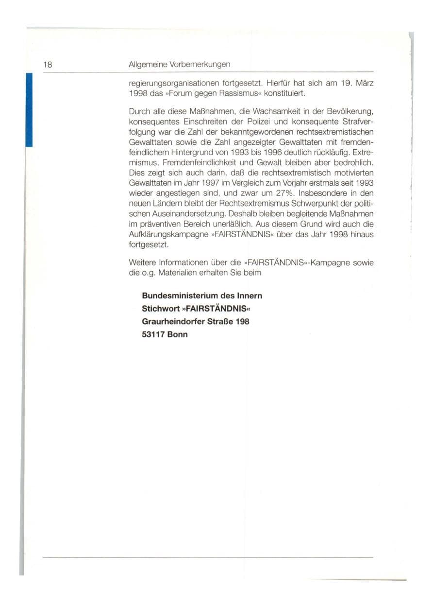 Seite 19 des Verfassungsschutzbericht 1997 Bund
