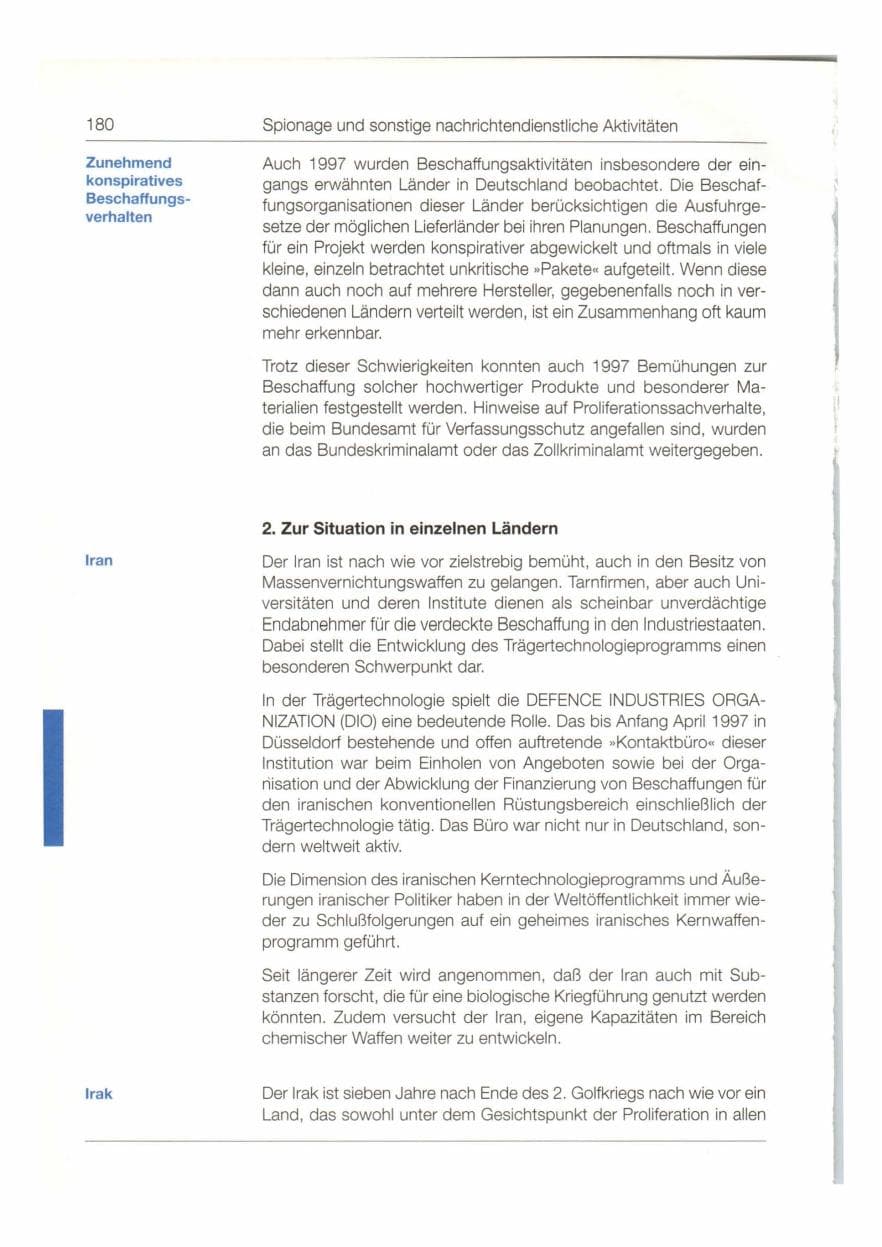 Seite 181 des Verfassungsschutzbericht 1997 Bund
