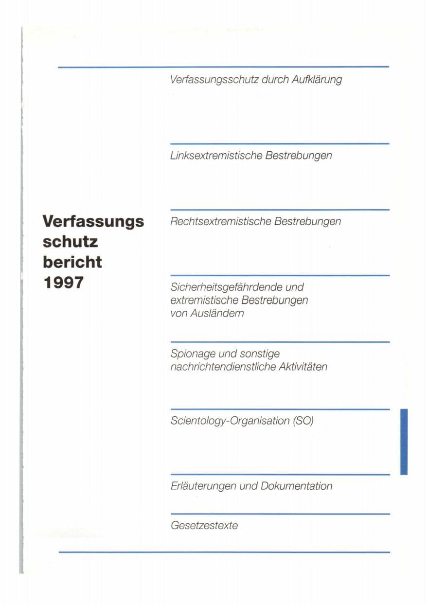 Seite 184 des Verfassungsschutzbericht 1997 Bund