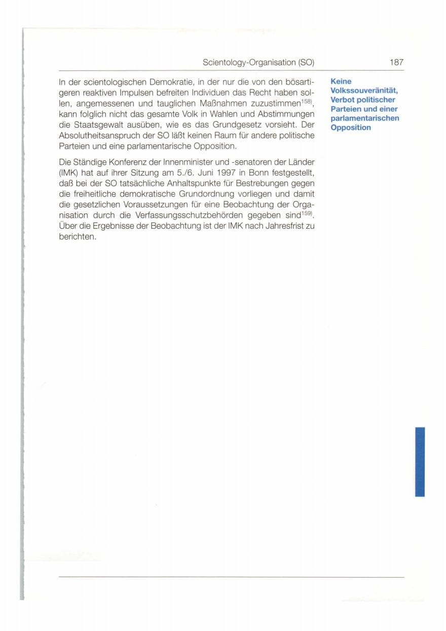 Seite 188 des Verfassungsschutzbericht 1997 Bund