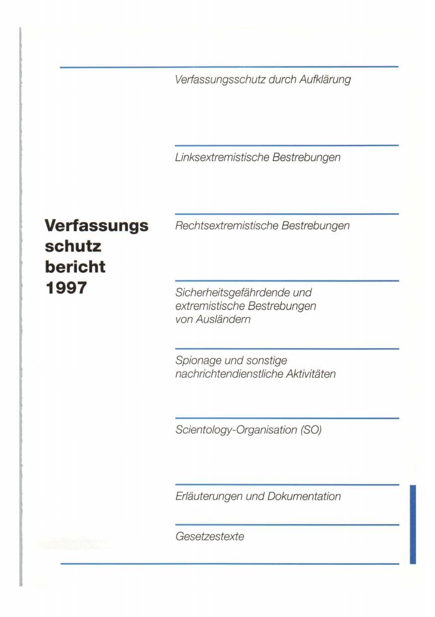 Seite 190 des Verfassungsschutzbericht 1997 Bund