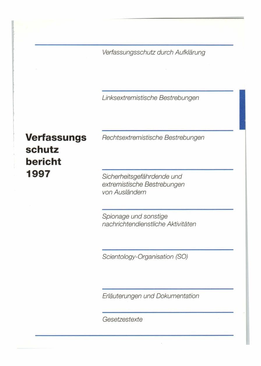 Seite 20 des Verfassungsschutzbericht 1997 Bund
