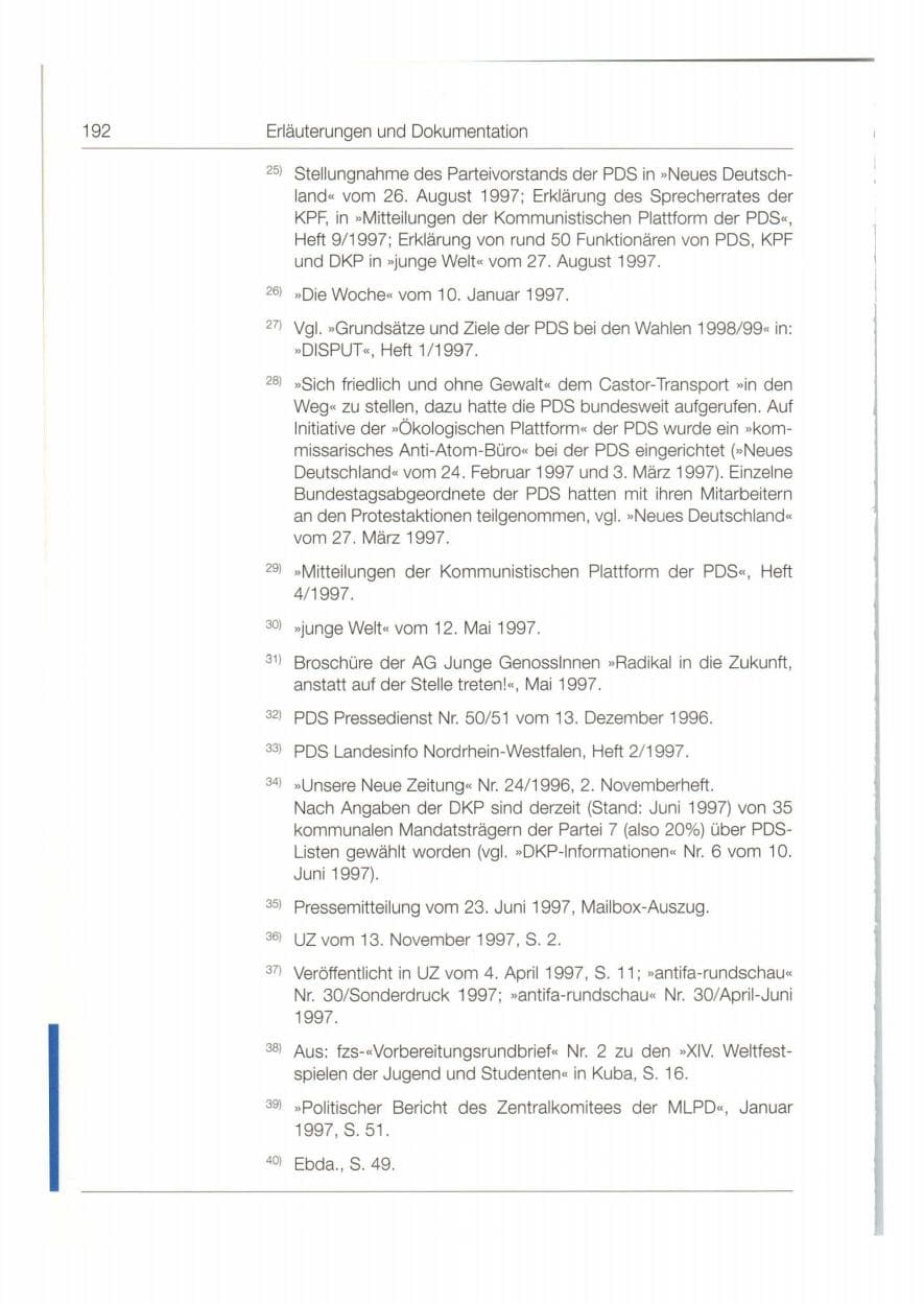 Seite 193 des Verfassungsschutzbericht 1997 Bund
