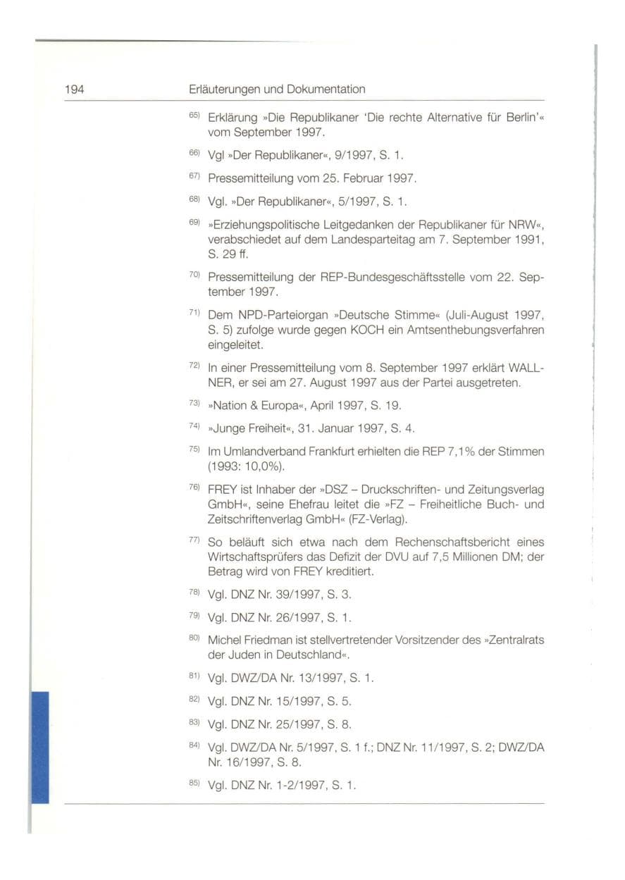 Seite 195 des Verfassungsschutzbericht 1997 Bund