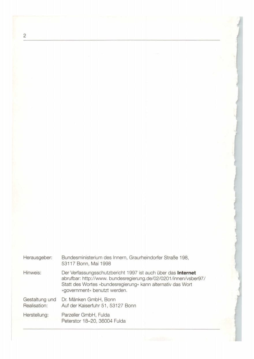 Seite 3 des Verfassungsschutzbericht 1997 Bund