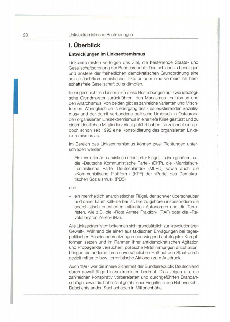 Seite 21 des Verfassungsschutzbericht 1997 Bund