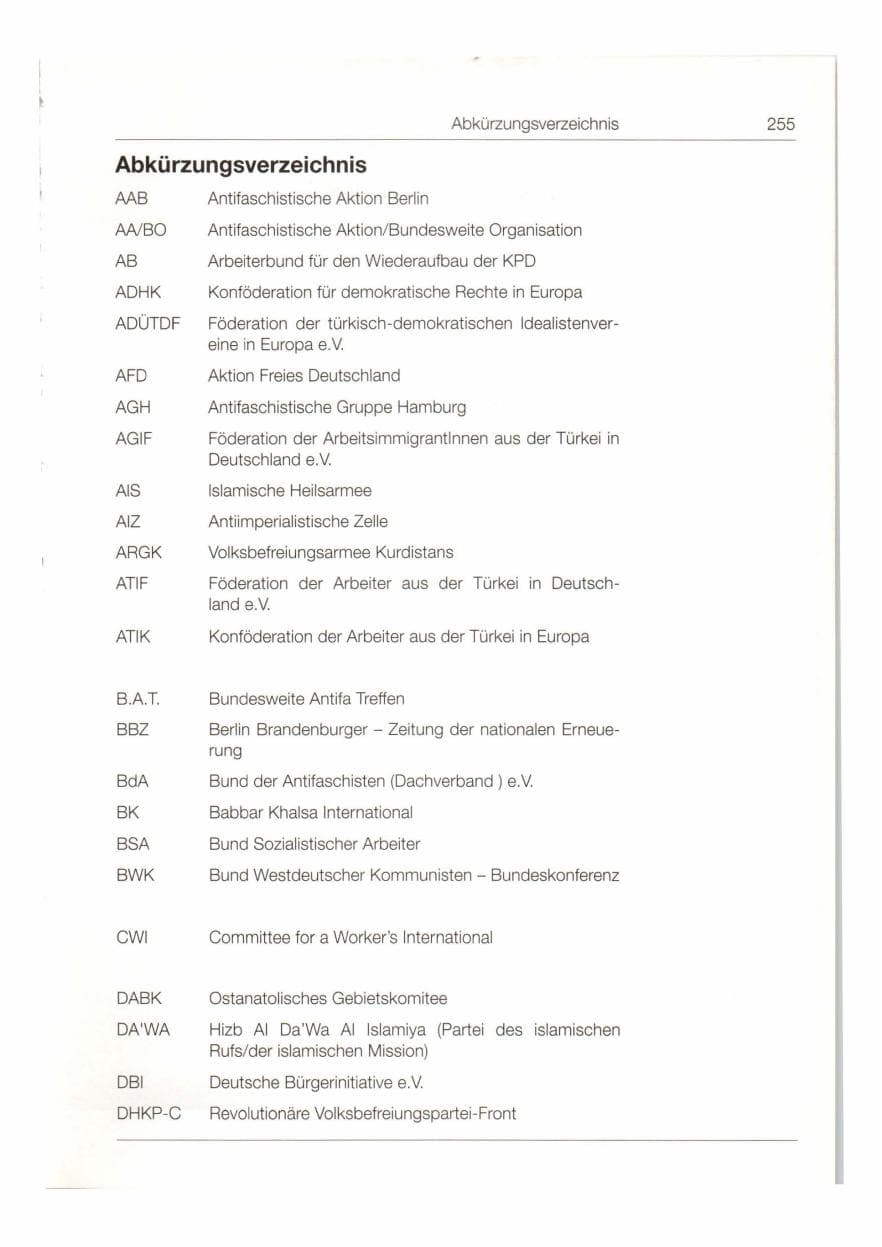 Seite 256 des Verfassungsschutzbericht 1997 Bund