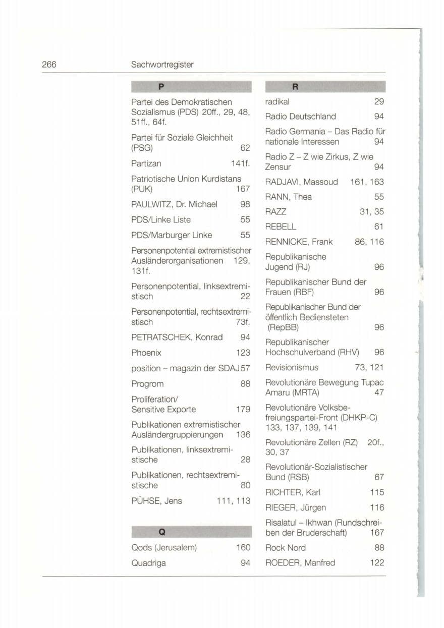 Seite 267 des Verfassungsschutzbericht 1997 Bund