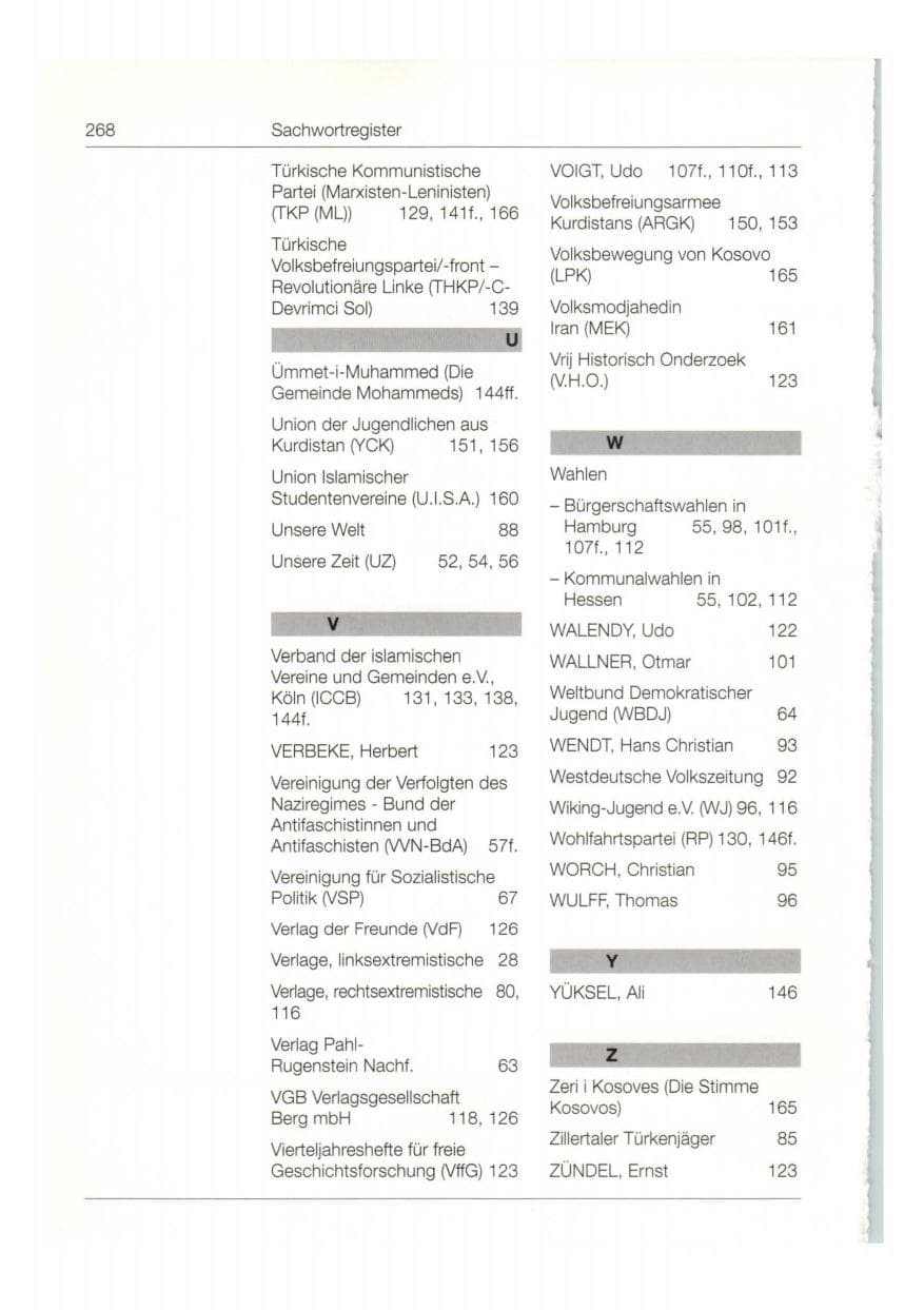 Seite 269 des Verfassungsschutzbericht 1997 Bund