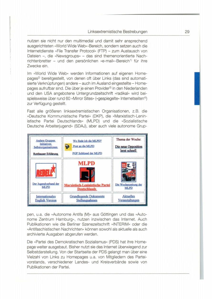 Seite 30 des Verfassungsschutzbericht 1997 Bund