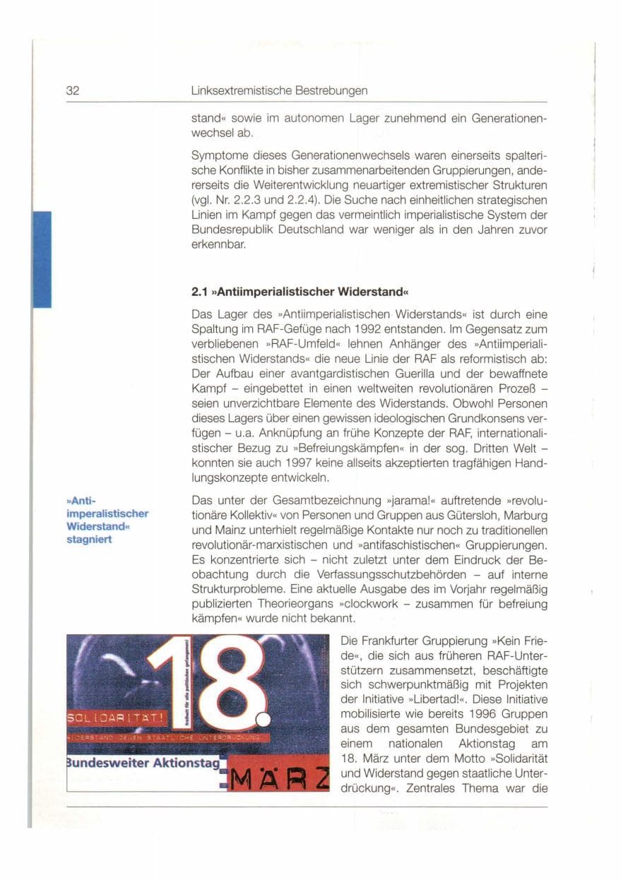 Seite 33 des Verfassungsschutzbericht 1997 Bund