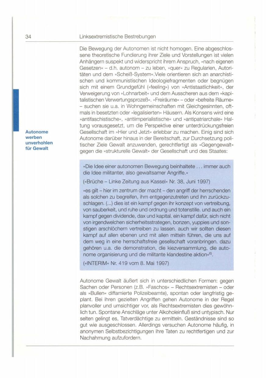 Seite 35 des Verfassungsschutzbericht 1997 Bund