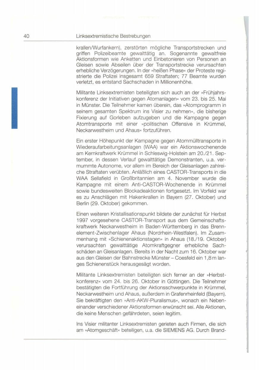 Seite 41 des Verfassungsschutzbericht 1997 Bund