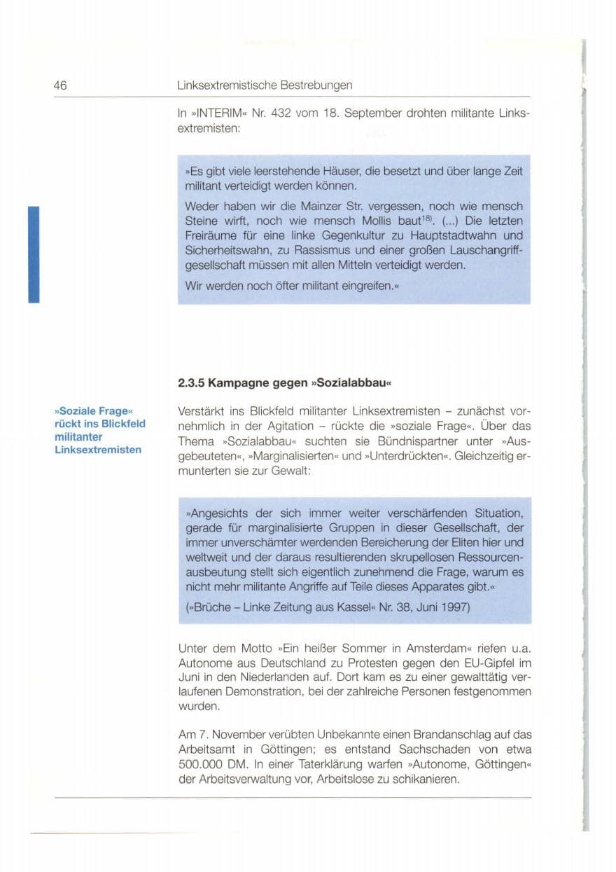 Seite 47 des Verfassungsschutzbericht 1997 Bund