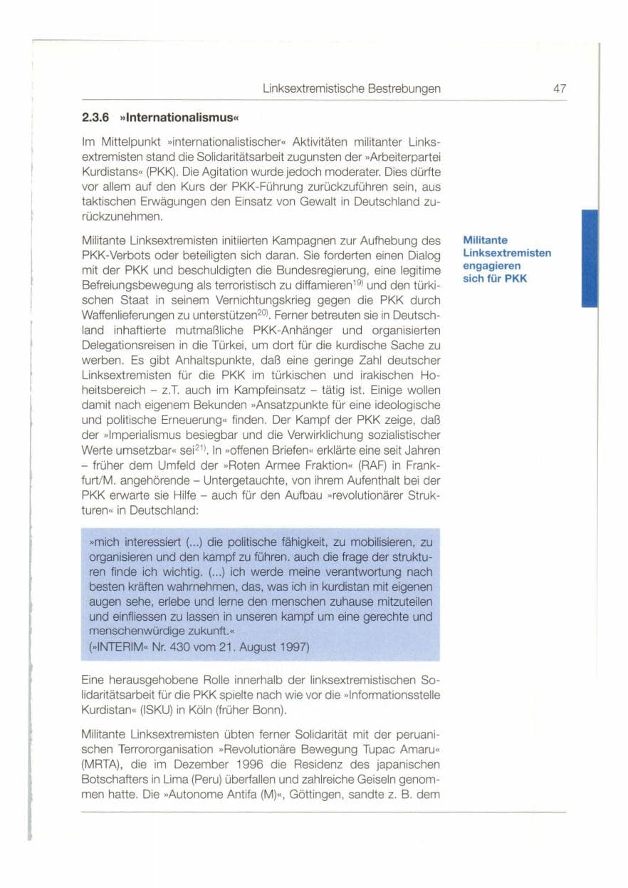 Seite 48 des Verfassungsschutzbericht 1997 Bund
