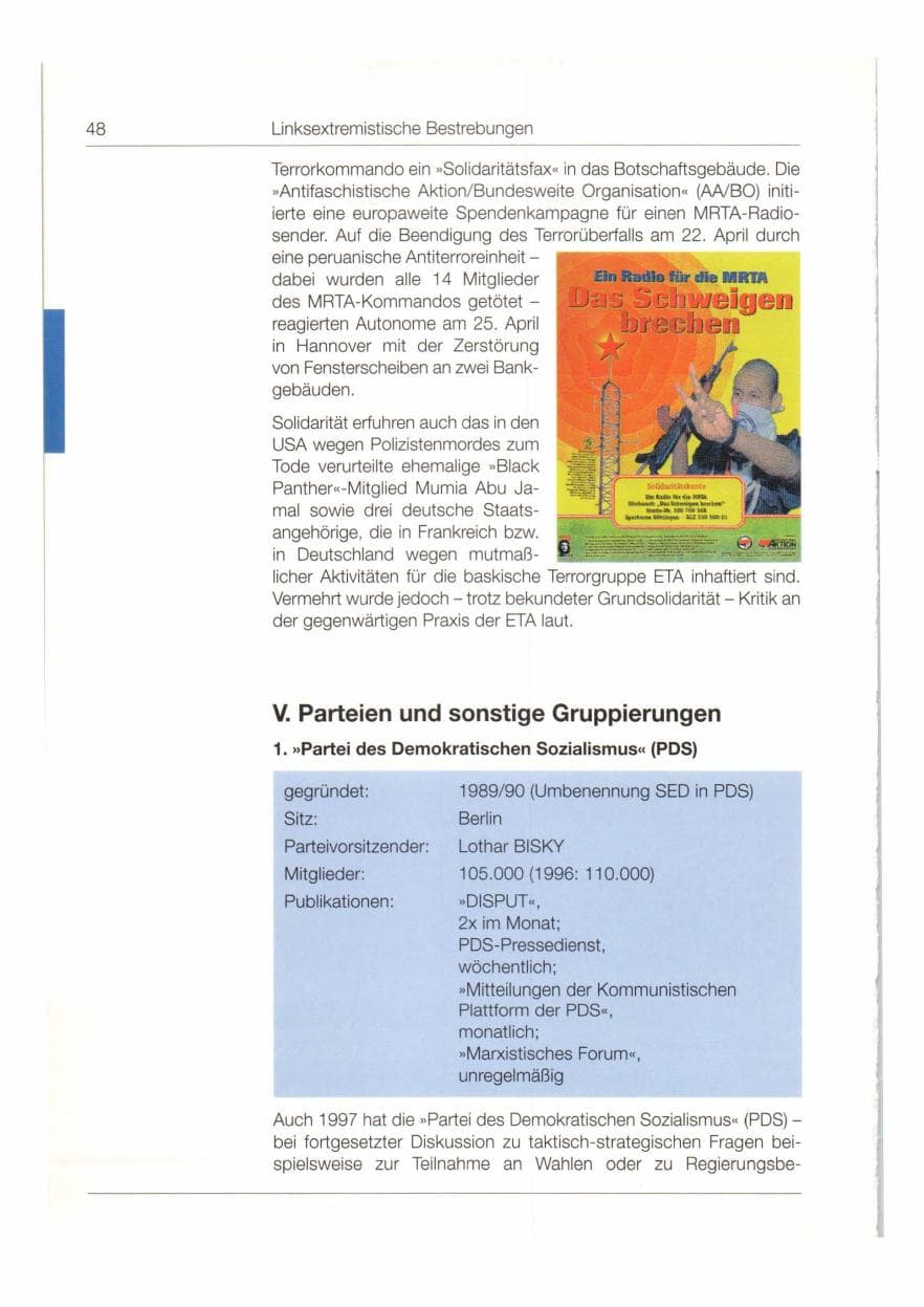 Seite 49 des Verfassungsschutzbericht 1997 Bund