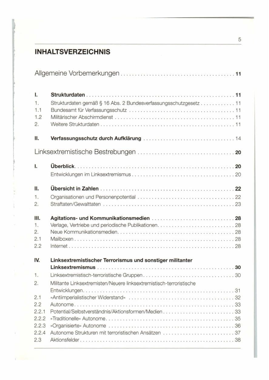 Seite 6 des Verfassungsschutzbericht 1997 Bund