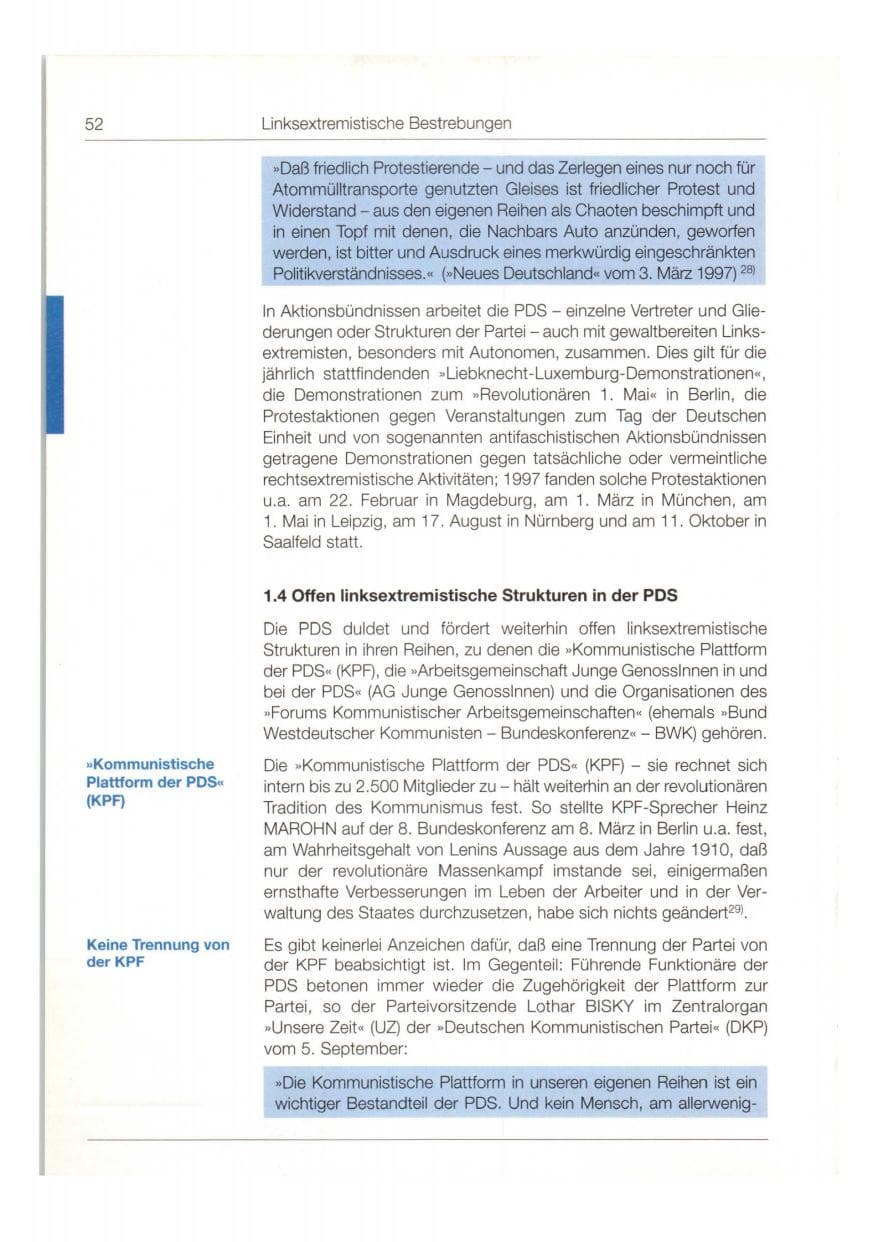 Seite 53 des Verfassungsschutzbericht 1997 Bund