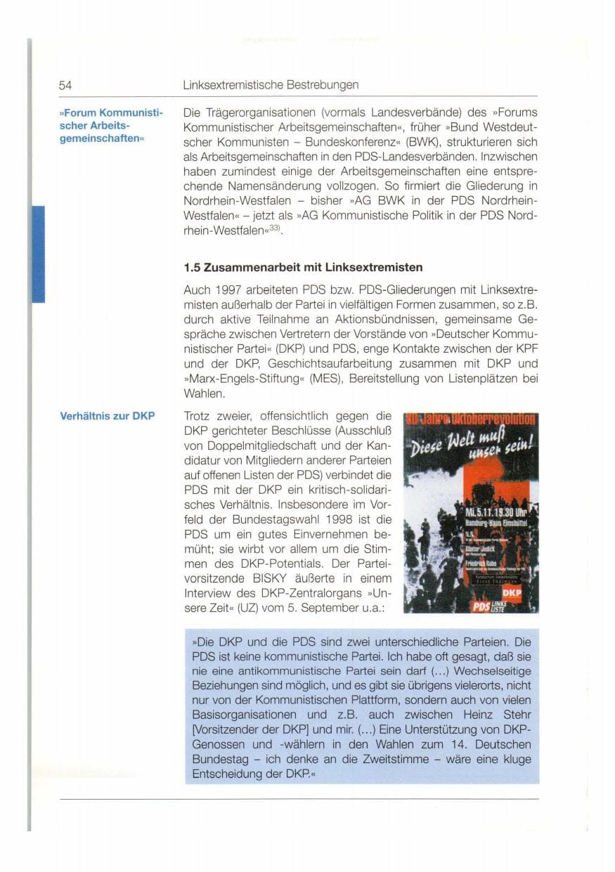 Seite 55 des Verfassungsschutzbericht 1997 Bund