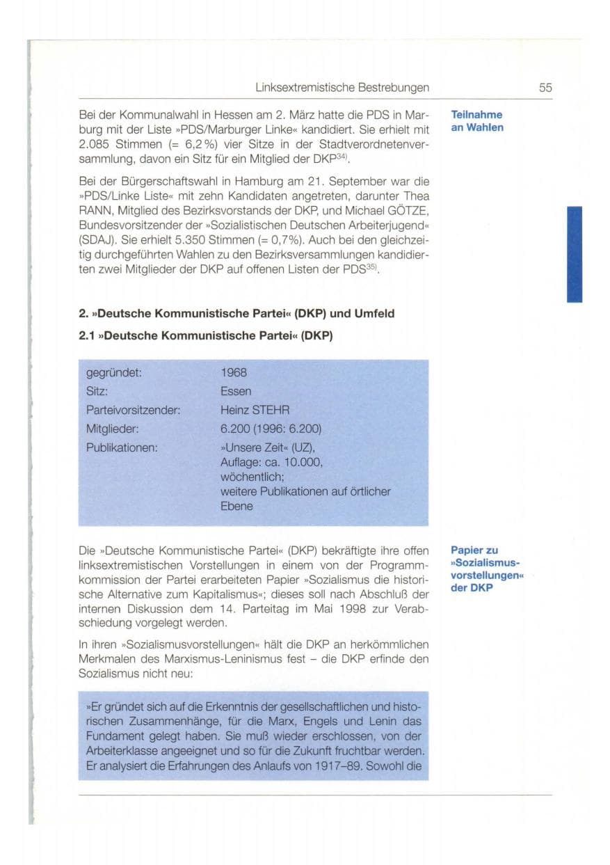 Seite 56 des Verfassungsschutzbericht 1997 Bund