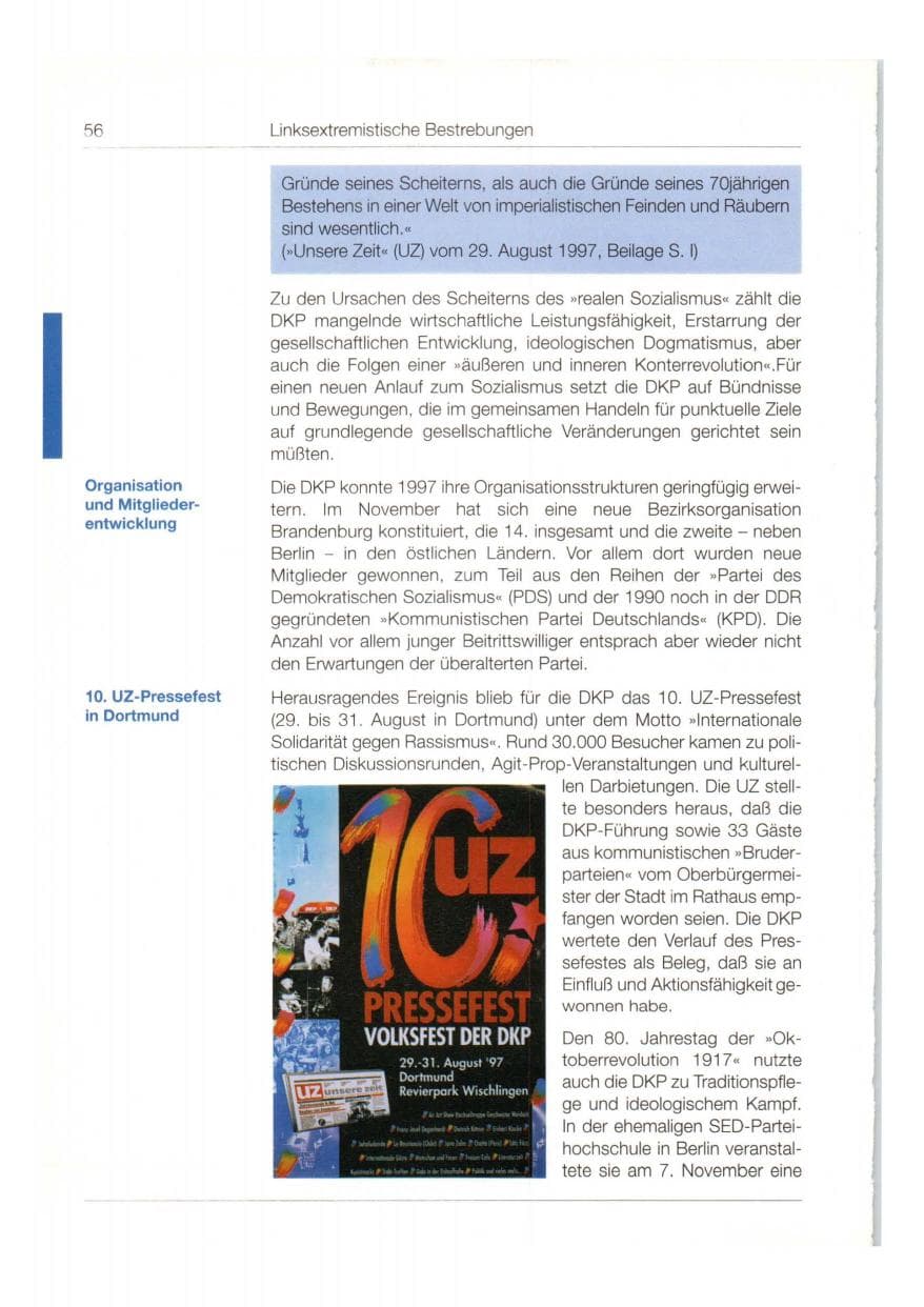 Seite 57 des Verfassungsschutzbericht 1997 Bund