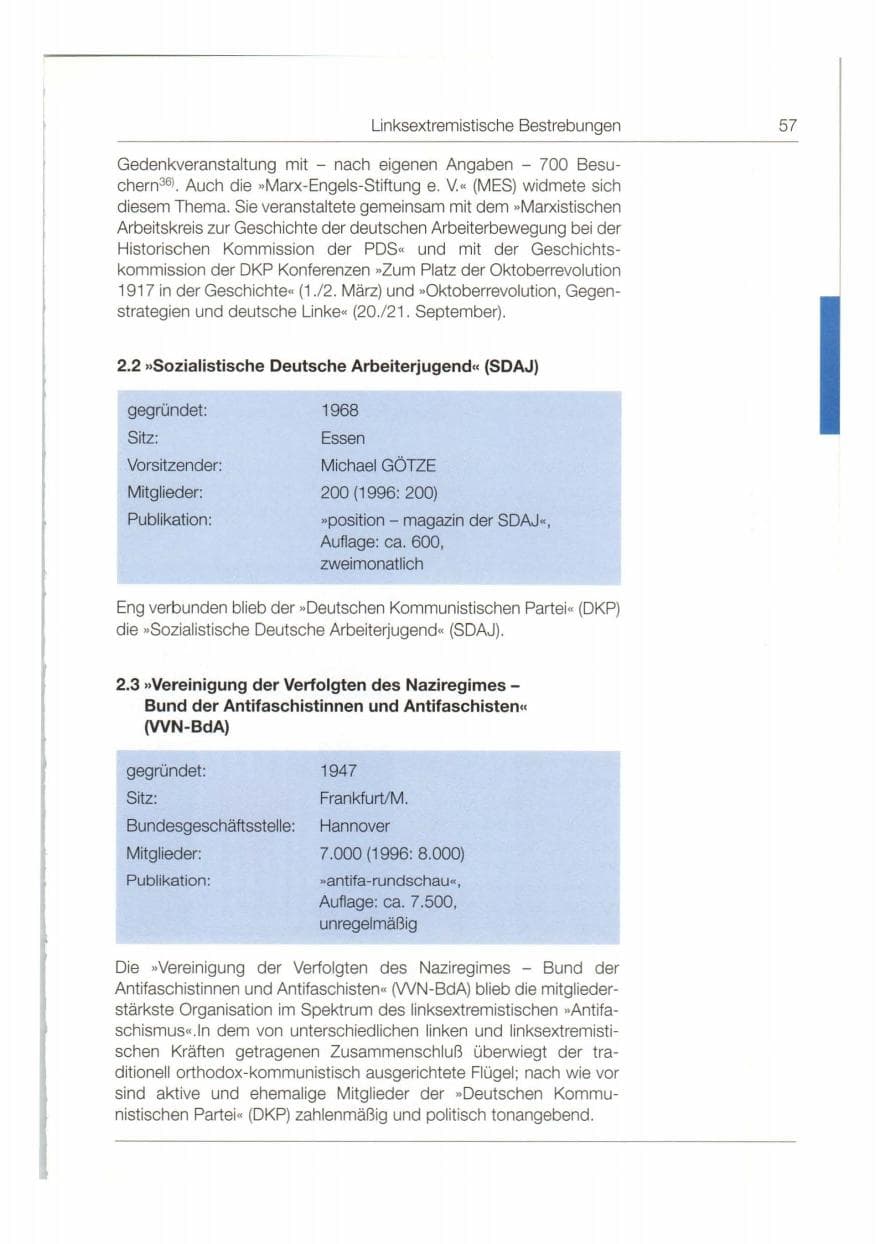 Seite 58 des Verfassungsschutzbericht 1997 Bund