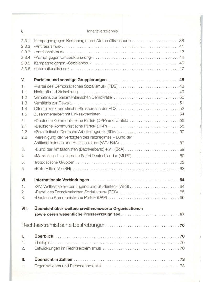 Seite 7 des Verfassungsschutzbericht 1997 Bund