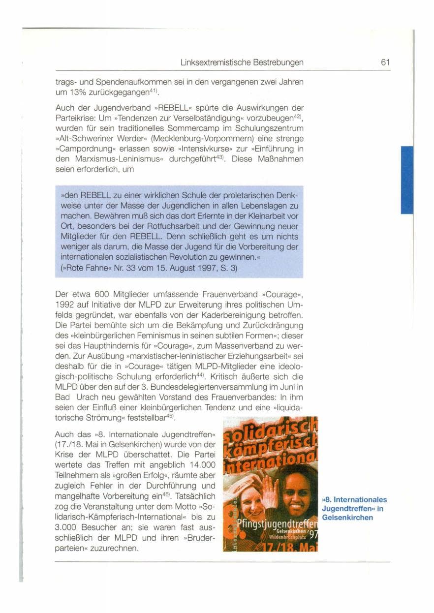 Seite 62 des Verfassungsschutzbericht 1997 Bund