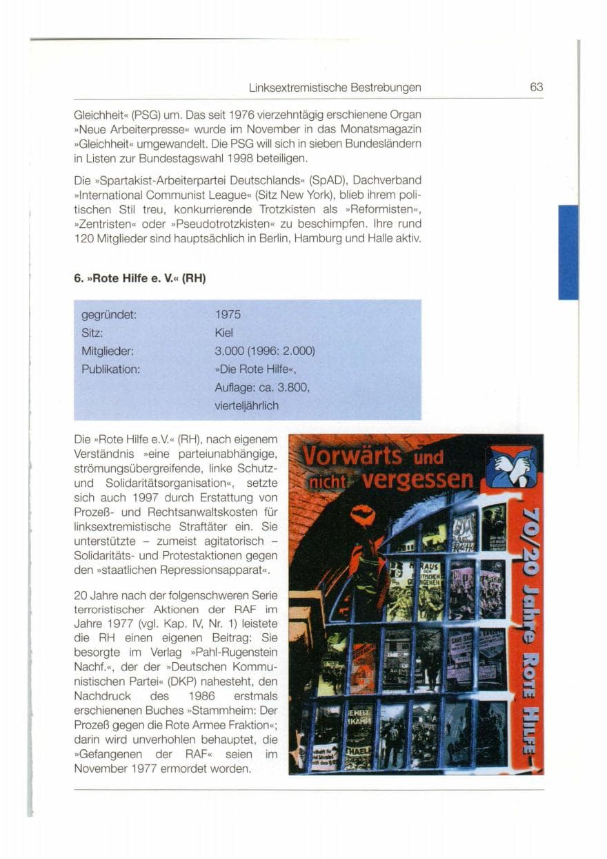 Seite 64 des Verfassungsschutzbericht 1997 Bund