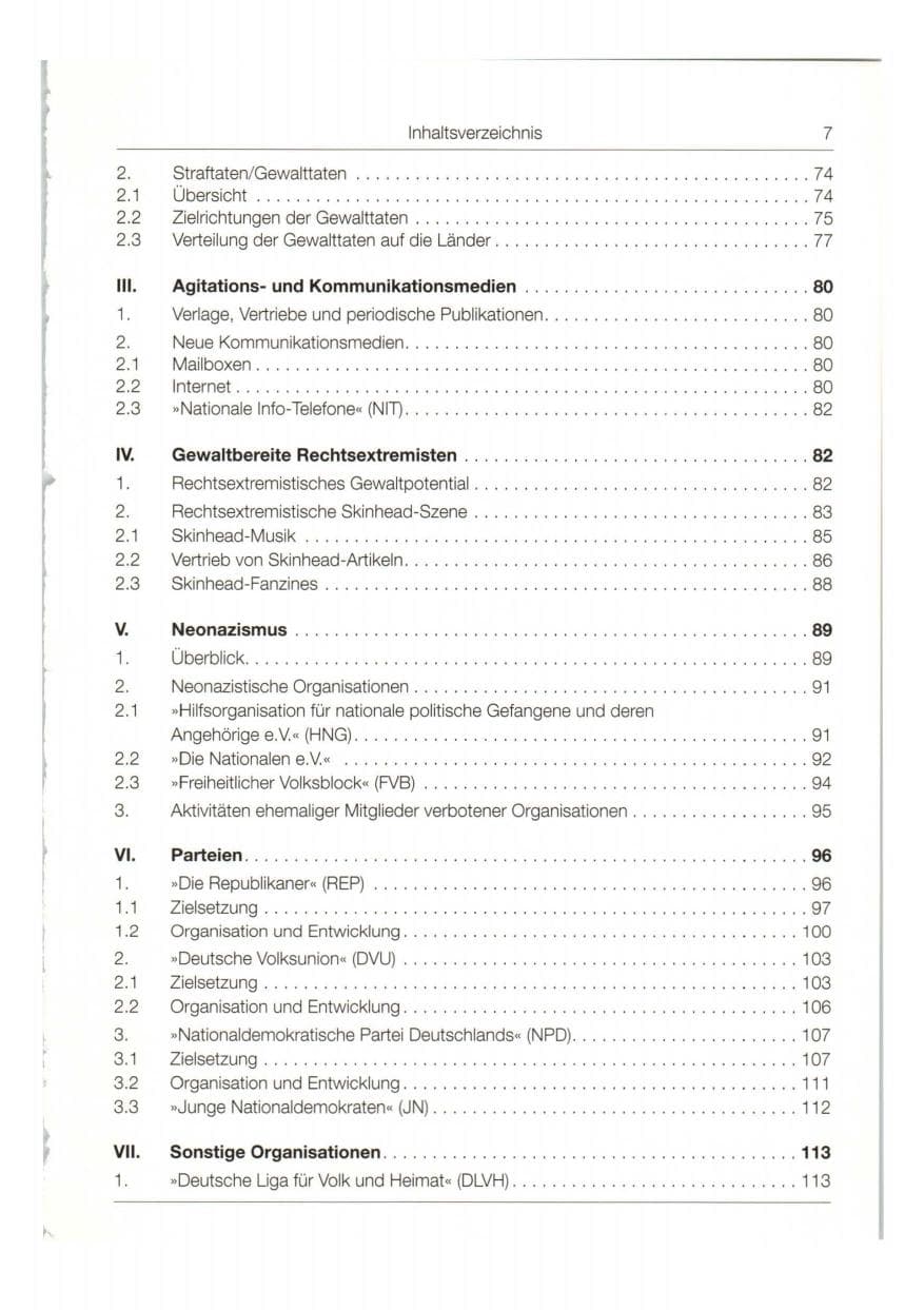 Seite 8 des Verfassungsschutzbericht 1997 Bund